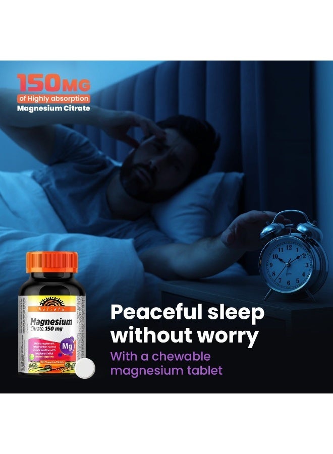 Holista Magnesium Citrate 150 Mg 60 Chewable Tablets - Image 3